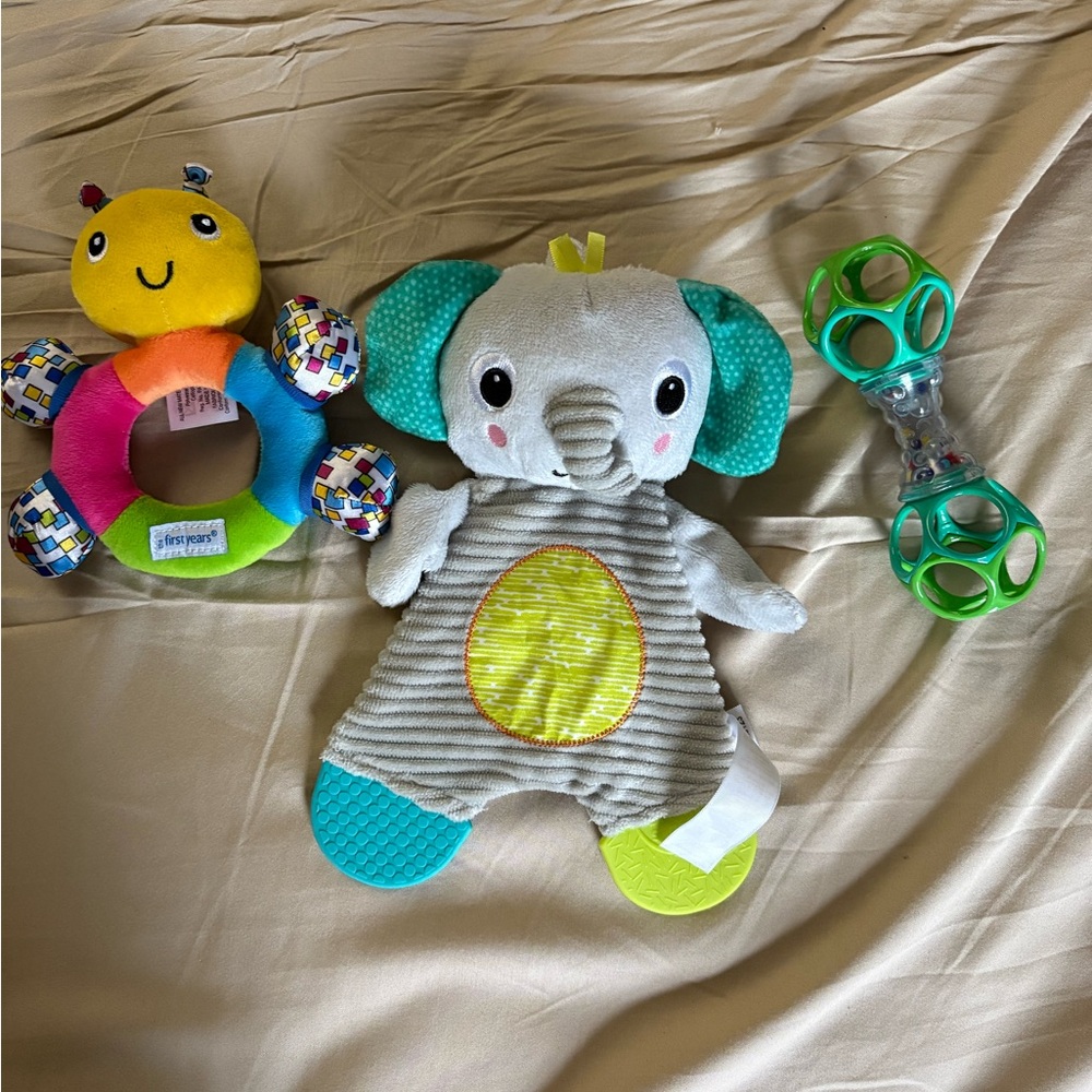 Colorful Elephant and Bug Baby Toy Set